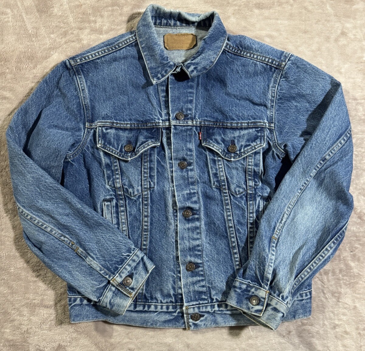 Levis Jacket Mens 50 Blue Jean Denim Trucker Type III 80s 70506 Size 42 VTG