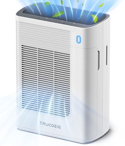 Powerful Air Purifier for Large Spaces Up to 1937 Ft² in White Design