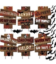 6PK Halloween Decorations Yard Signs Stakes Props Outdoor Scary Zombie Graves
