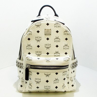 cream mcm backpack