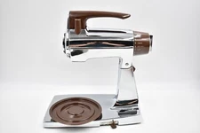VINTAGE SUNBEAM DELUXE MIXMASTER 12 SPEED MIXER BROWN CHROME Very Clean