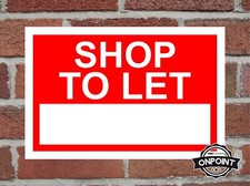 Shop To Let Aluminium Composite Safety Sign 4 Sizes & 5 Colour Variations.