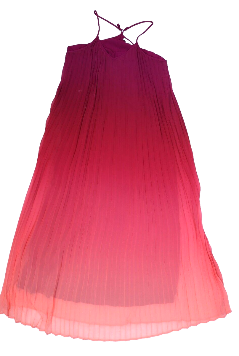 Bar III Multicolor Fade Spaghetti Strap Pleated Ombre Maxi Dress Womens L |  eBay