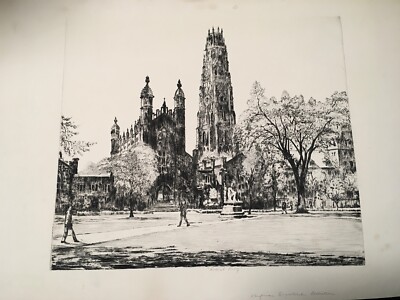 MAX KUEHNE etching of Yale University
