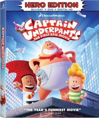 Captain Underpants: The First Epic Movie (Hero Edition) (Blu-ray, 2017)