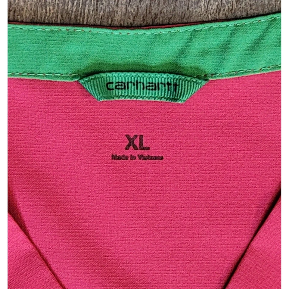 Carhartt Force XL Pink Medical Scrub Top Short Sleeve V Neck Cross Flex - Image 2 of 4