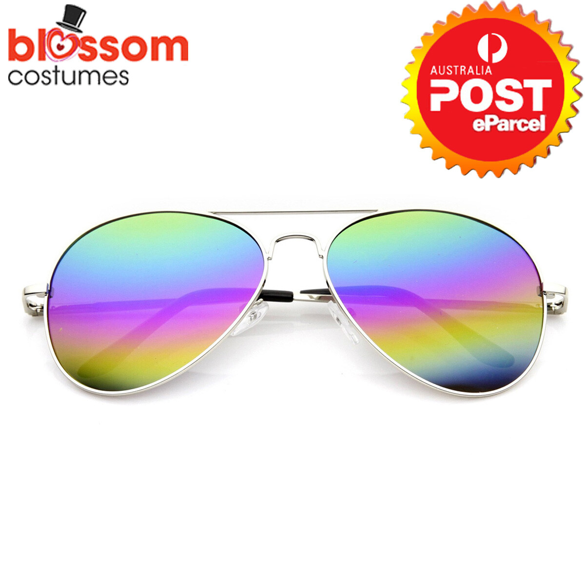 Rainbow reflective aviator sunglasses RAINBOW - Aviator CR | Spunglasses main image 2