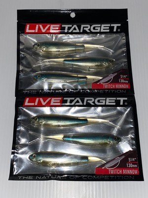Live Target 5.25'' Twitch Minnow (2) Silver/Blue 3 Baits per pack NIP
