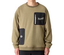 686 Men's WELCOME Fleece Crew Neck - SAGE - Large - NWT
