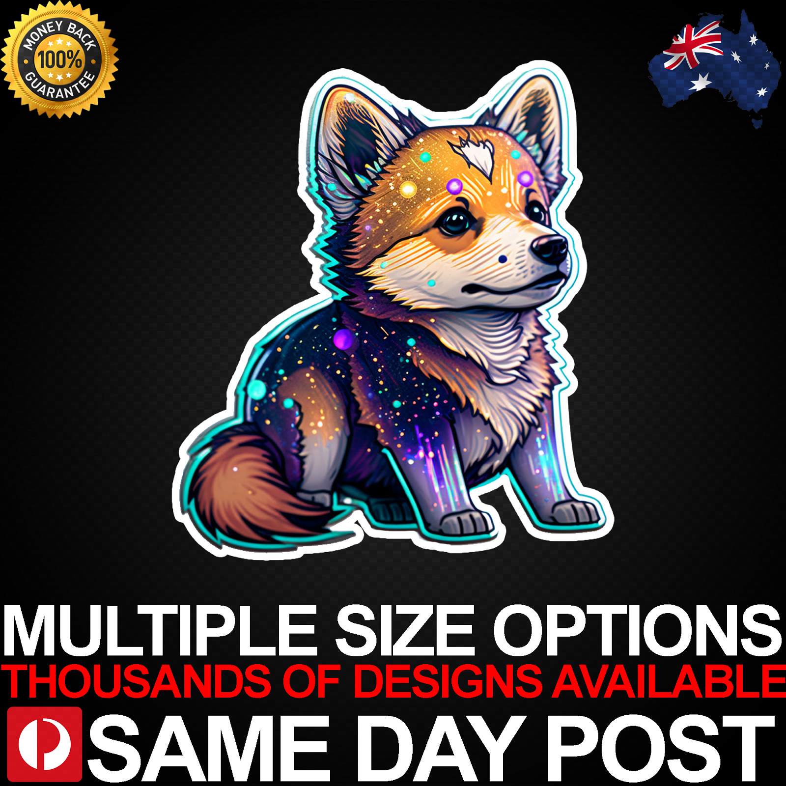 Adorable Galaxy Corgi Vinyl Car Sticker for Laptop Dog Lovers Animal Enthusiasts