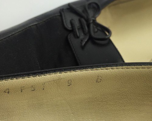 SALVATORE FERRAGAMO Black Leather Lace-Up Bow Detail Pump Heels Sz 9B Italy Cute - 第 9/12 張圖片