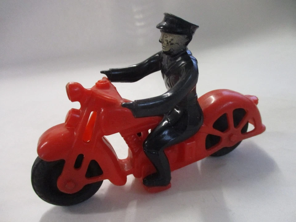 DE COLECCIÓN HUBLEY PLÁSTICO ROJO P D HARLEY DAVIDSON CON JINETE Foto 3 de 4