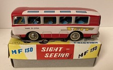 Tin Chinese 7  Sight Seeing Bus With Friction Siren MF130 NIB