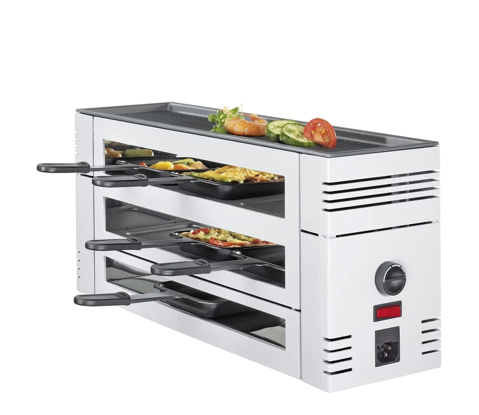 Unbekannt 3367710302 raclette6 Raclette Lot de 2 coupelles à Pizza INOX Gris - Bild 4 von 4