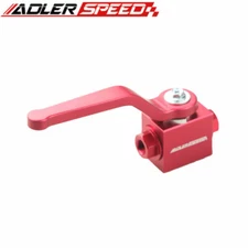 ADLERSPEED 1/8" NPT Brake Line Lock Shut Off Valve Adapter Billet Aluminium Red