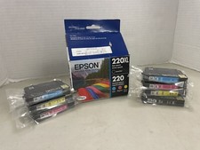 Genuine Epson 220XL Black  220 Color Ink Cartridges Expired Extra 7 Total A2