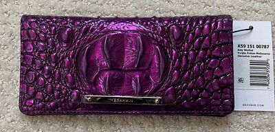 (取寄) ブラーミン レディース メルボルン アディ ウォレット Brahmin women Brahmin Melbourne Ady Wallet Black Brahmin Melbourne ADY Slim Bifold Lthr Wallet Clutch PURPLE POTION