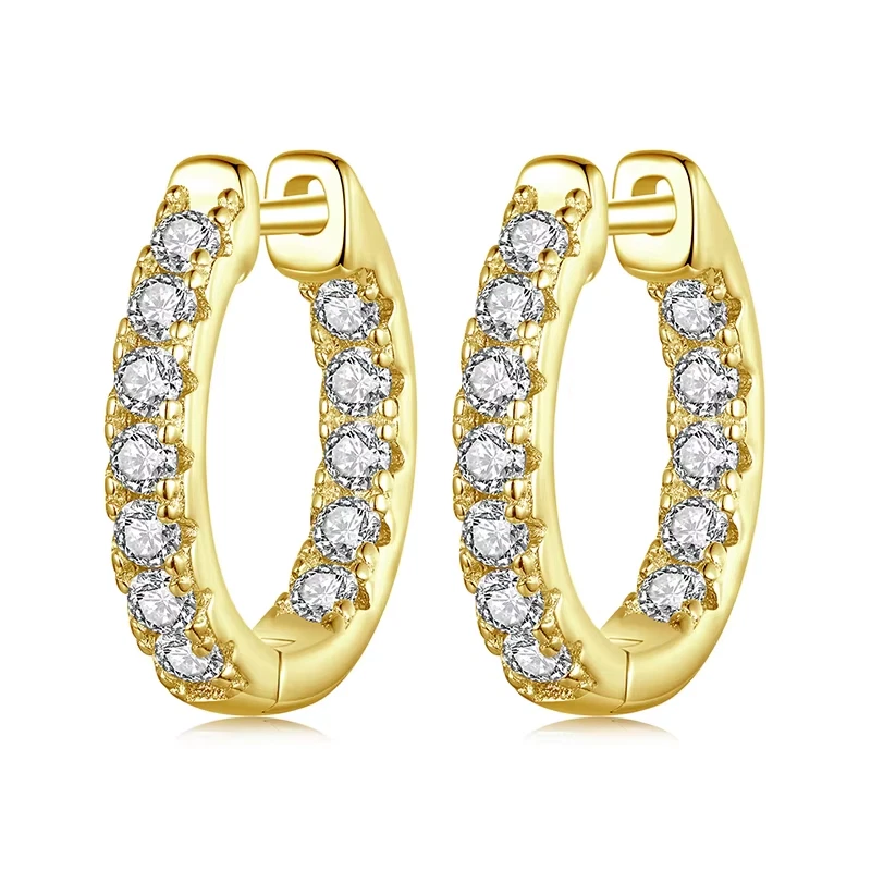 Orecchini A Cerchio Moissanite 0,5 CTTW – Argento Sterling 925 Ipoallergenici, Con Portagioie