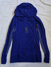 Women's Lululemon Hoodie Pullover Jacket Running Jogging Blue Ruched Size 6