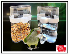 Automatic Bird Waterer Feeder,Parakeet Feeder,2PCS Cage Feeders Clear