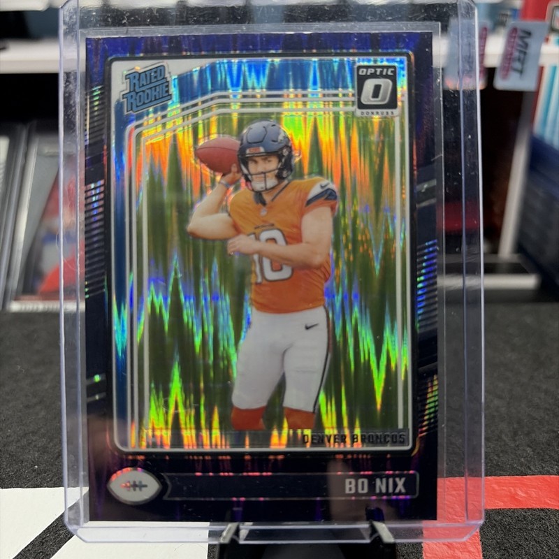 2024 Donruss Football Optic Bo Nix Purple Shock Denver Broncos #209 (RC)