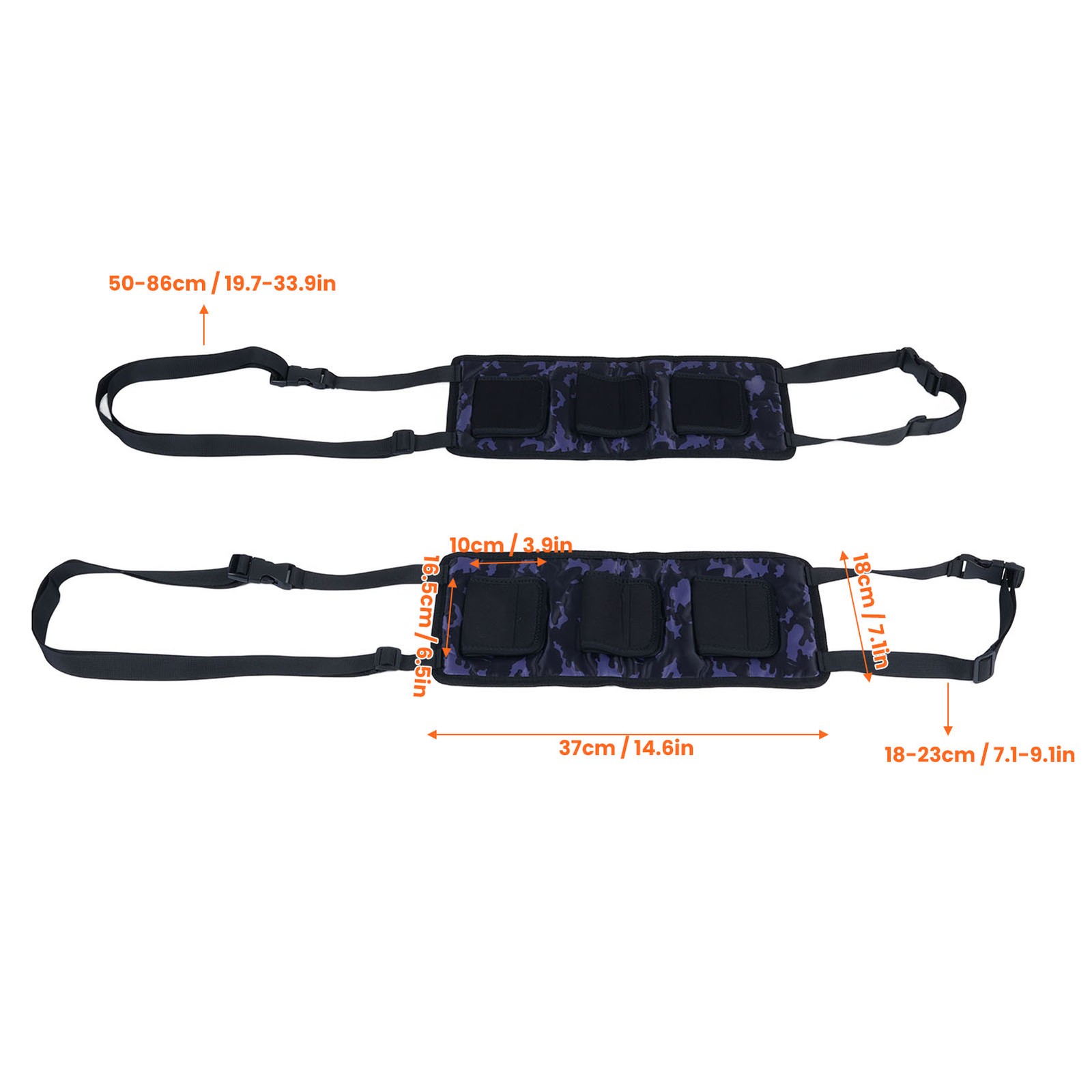 ✿ 2PCS Car Fishing Rod Carriers Diving Material Storage Straps Backseat Pole EC