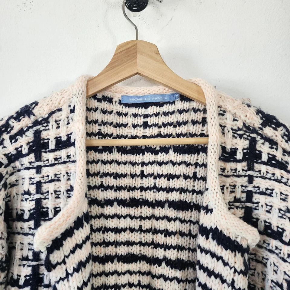 Cárdigan largo suéter Michelle Nicole para mujer bolsillos medianos gruesos Foto 2 de 4