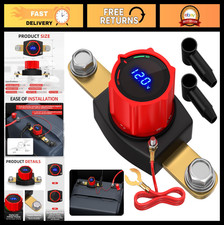 Battery Disconnect Switch 12V-48V with LED Voltmeter, Waterproof Cut Off Switch