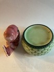 Vintage Salt And Pepper Occupied Japan Red Fish With Green Basket Stand — photo 5