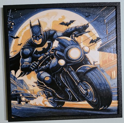 Batman Hueforge 3d Printed Photo With Frame 8inx8in