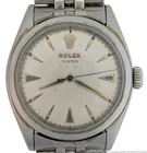 Vintage Rolex 6022 Mens Oyster Perpetual SS w/ Cool Big Crown Jubilee Bracelet