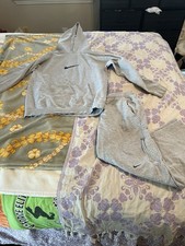 Vintage Nike Sweatsuit Matching Set, Light Gray, Sweatshirt XL, Sweatpants M