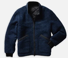 New Mens Taylor Stitch Reversible Carson Quilted Jacket Blue Fleece Large 42 