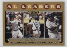 2008 Topps League Leaders Gold Border Magglio Ordonez Ichiro Suzuki HOF 0l7n