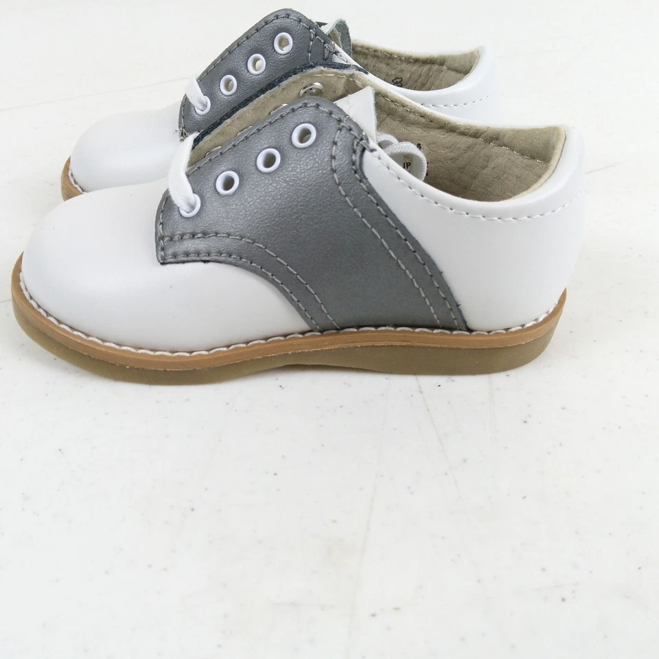 Footmates Cheer седло Оксфорд размер 6 M/W белый серый кожаный шнурует вверх туфли новый - Изображение 4 из 4