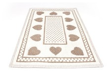 Tappeto Morbido Da Casa Per Bagno/Cucina Shabby Cuori Dis. Braies Tortora