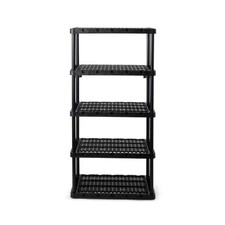 Gracious Living 5-Shelf Plastic Storage Shelves, Heavy-Duty Garage Shelving U...