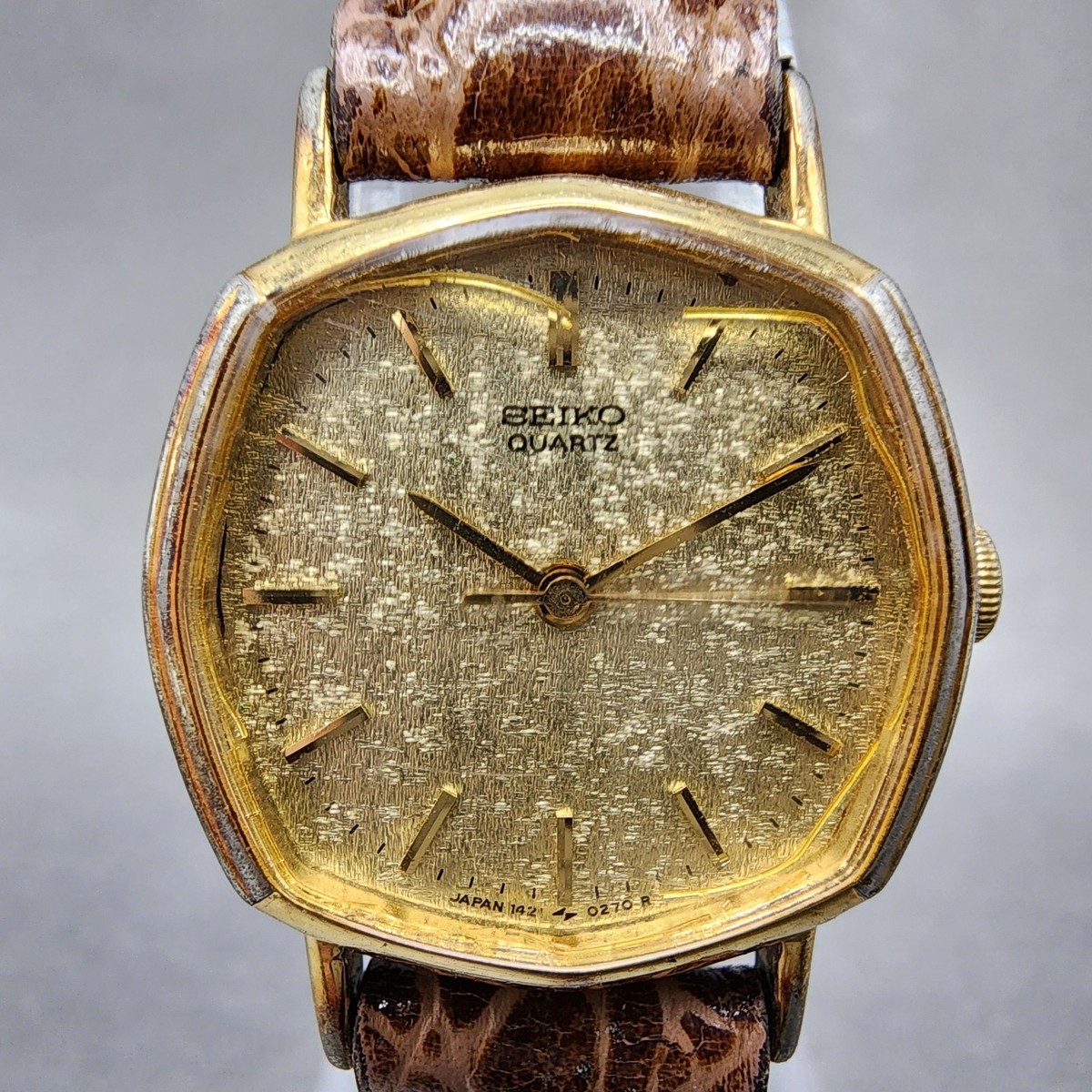 Seiko Watch Women 22mm Champagne Dial Gold Tone Octagon 1421-5140