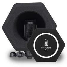 Microphone Isolation Shield, Pop Filter, Sound Absorbing Foam, Studio Recording
