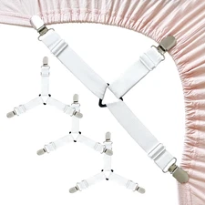 Elegant Fitted Bed Sheet Holders - Heavy Duty Non-Slip Clips for Corner Security