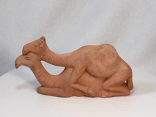 Terracotta Mating Camels Novelty Nativity Figurine Handmade Crèche Camel Joke