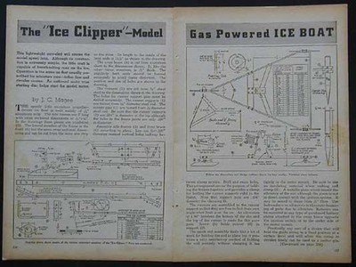 20'' Tether Ice Boat Ice Clipper 1942 HowTo build PLANS Cox powered
