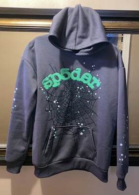 Men's Sp5der Wait Web Hoodie in Slate Gray Size Medium