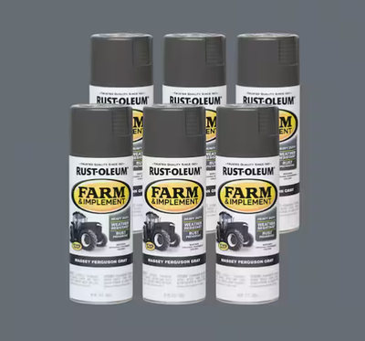 #ad #ad 12 Oz. Farm and Implement Massey Ferguson Gray Enamel Spray Paint 6 Pack $57.99