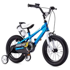 RoyalBaby Freestyle Outdoor Kid's Bicycle with Training Wheels, 14 Inch, Blue