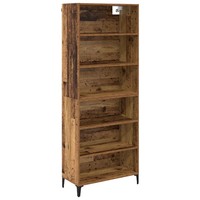 Highboard Altholz 69,5X34X180 Cm Schrank Stauraum Wohnzimmer