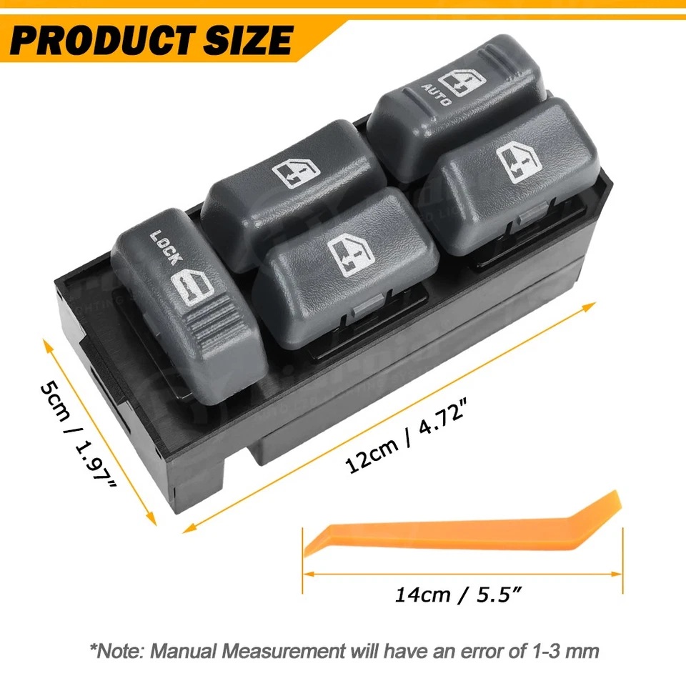 PARA 95-05 CHEVY GMC C/K PICKUP LADO DEL CONDUCTOR MASTER INTERRUPTOR DE CONTROL DE VENTANA ELÉCTRICA Foto 2 de 4