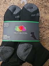 BRAND NEW Fruit of the Loom Athletic Crew Socks for Men, 8 Pair Multi Pack 6-12 