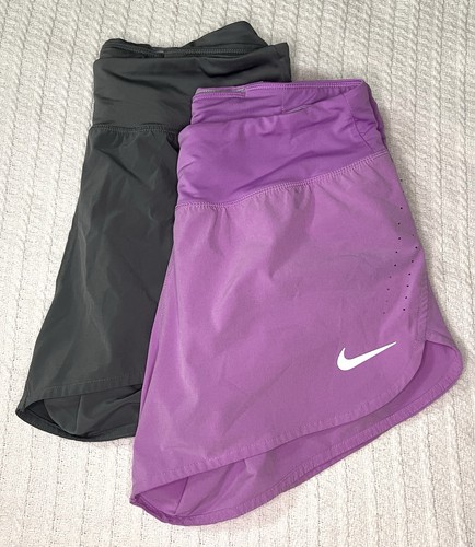 Lot Of 2 Nike Shorts Dri-FIT Running 5" Womens Pink & Gray Fitness Medium
