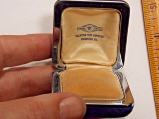 Vintage Blue Velvet Ring Box Billmyer the Jeweler Hamburg Pa.